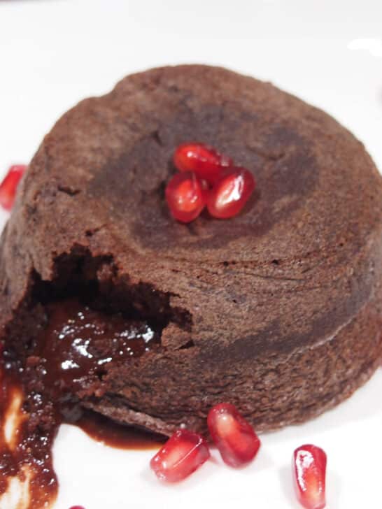 Molten chocolate cake.