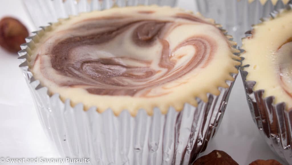 Mini Nutella Swirl Cheesecakes