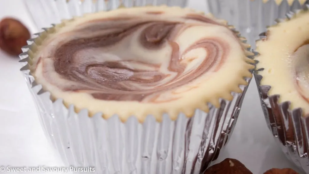 Mini Nutella Swirl Cheesecakes