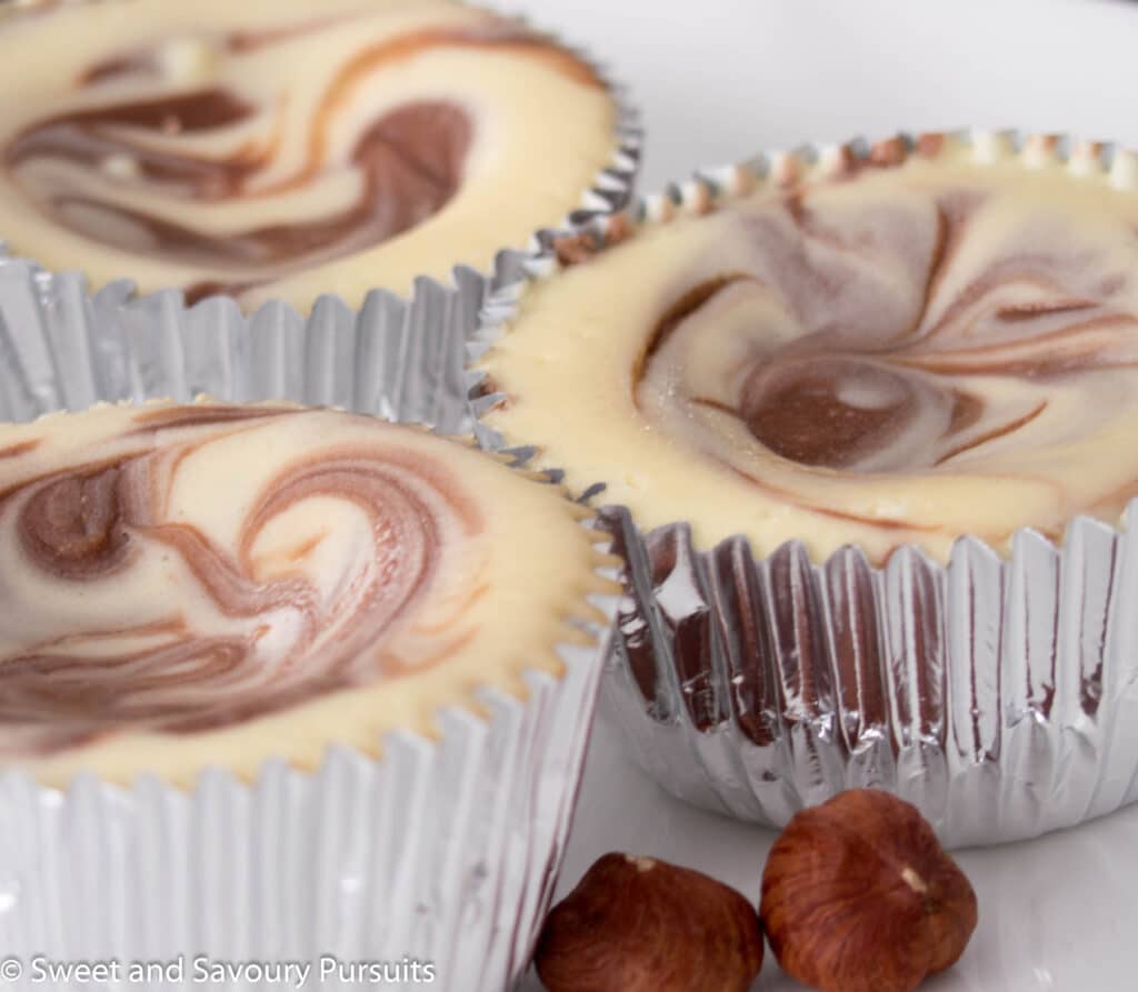 Mini Nutella Swirl Cheesecakes