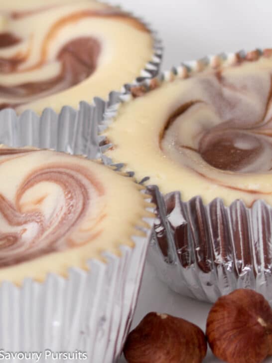 Mini Nutella Swirl Cheesecakes