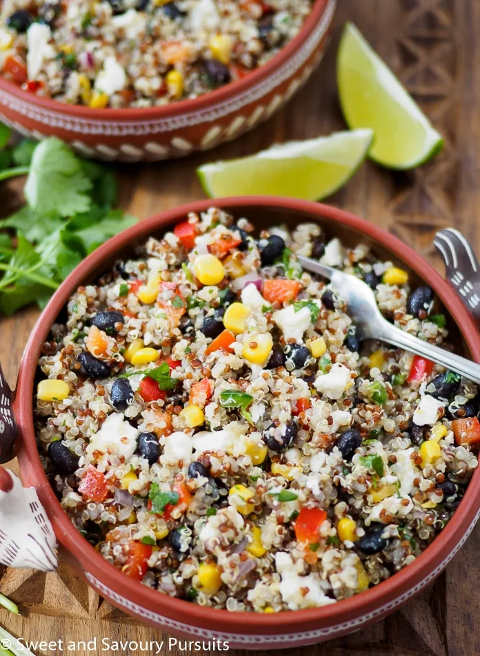 Southwestern Quinoa Salad served in small bowls.