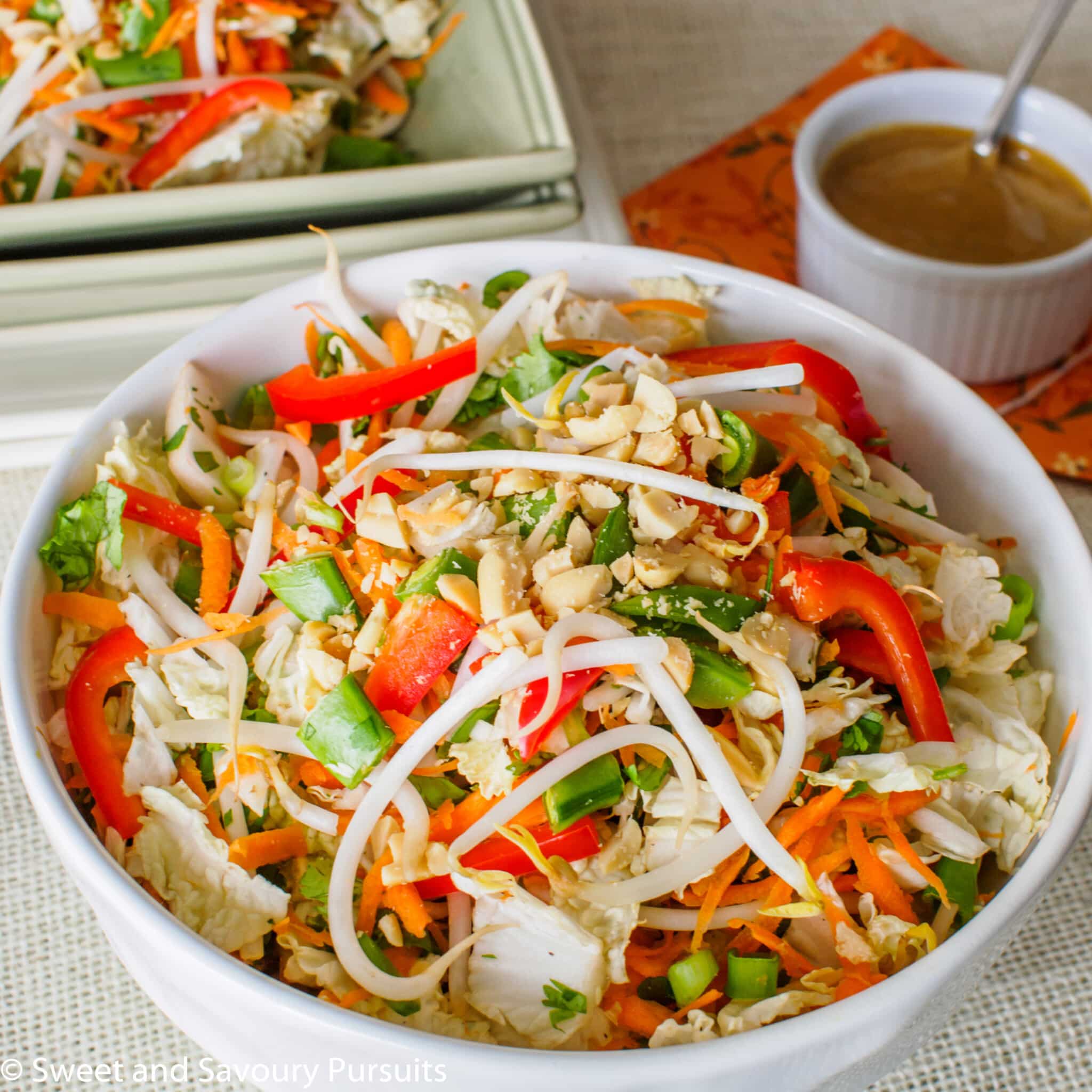 Asian Chicken Mason Jar Salad with Peanut Dressing