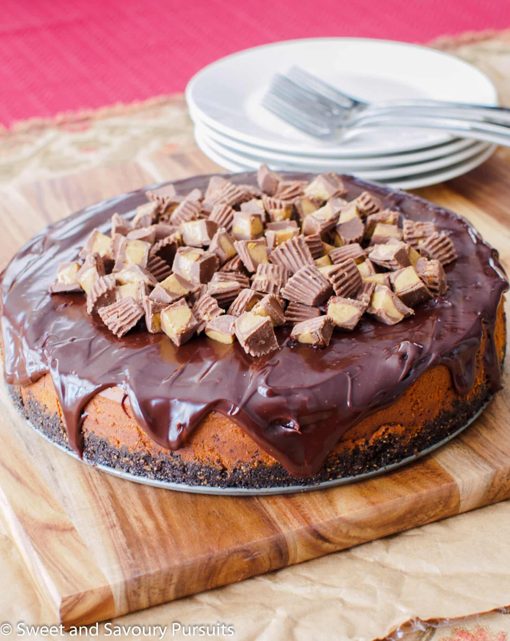 Peanut butter and chocolate cheesecake.