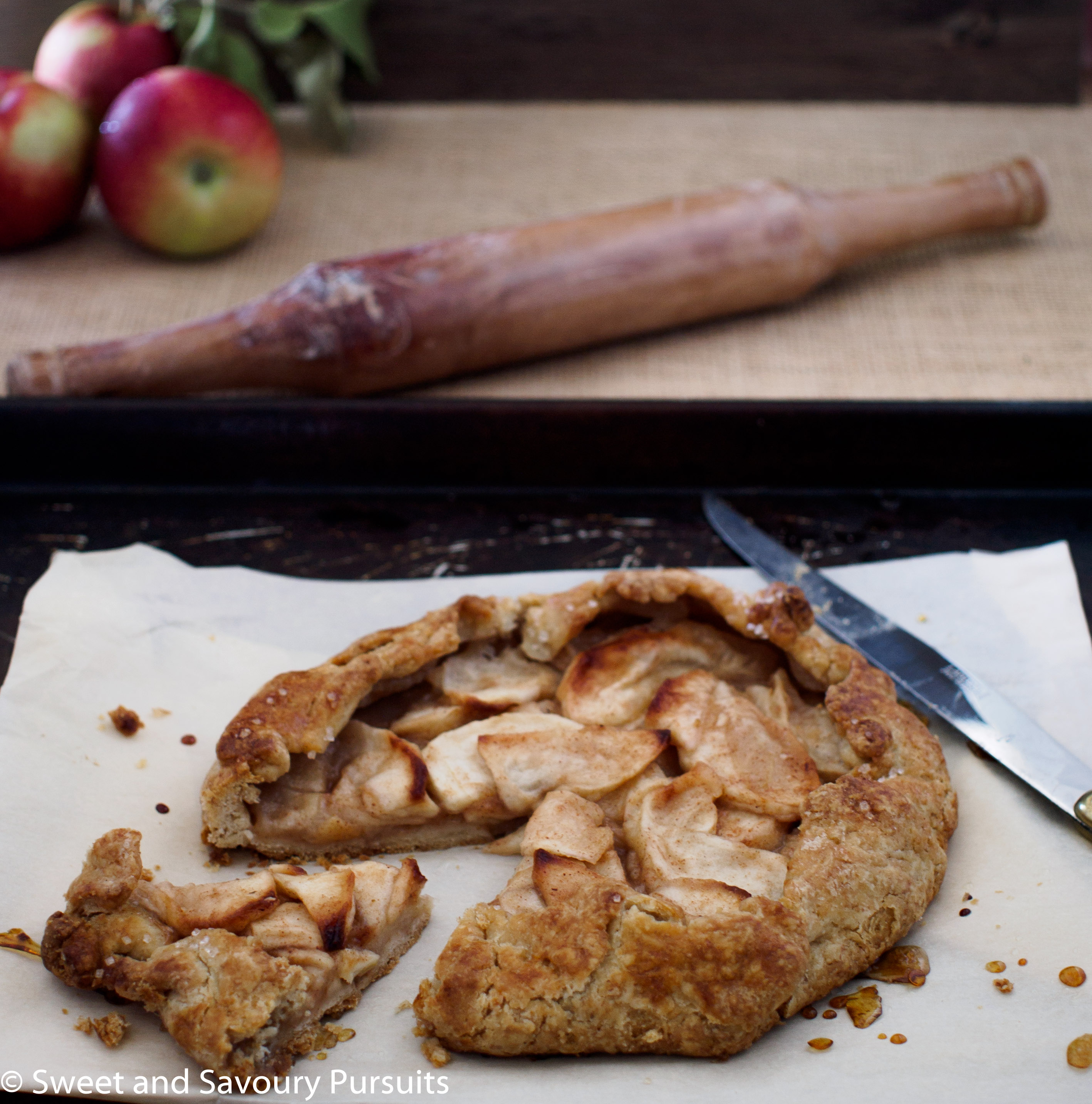 Spiced Apple Galettes with cut slice
