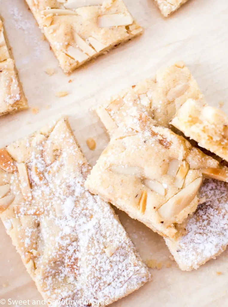 Almond Marzipan Bars on board.