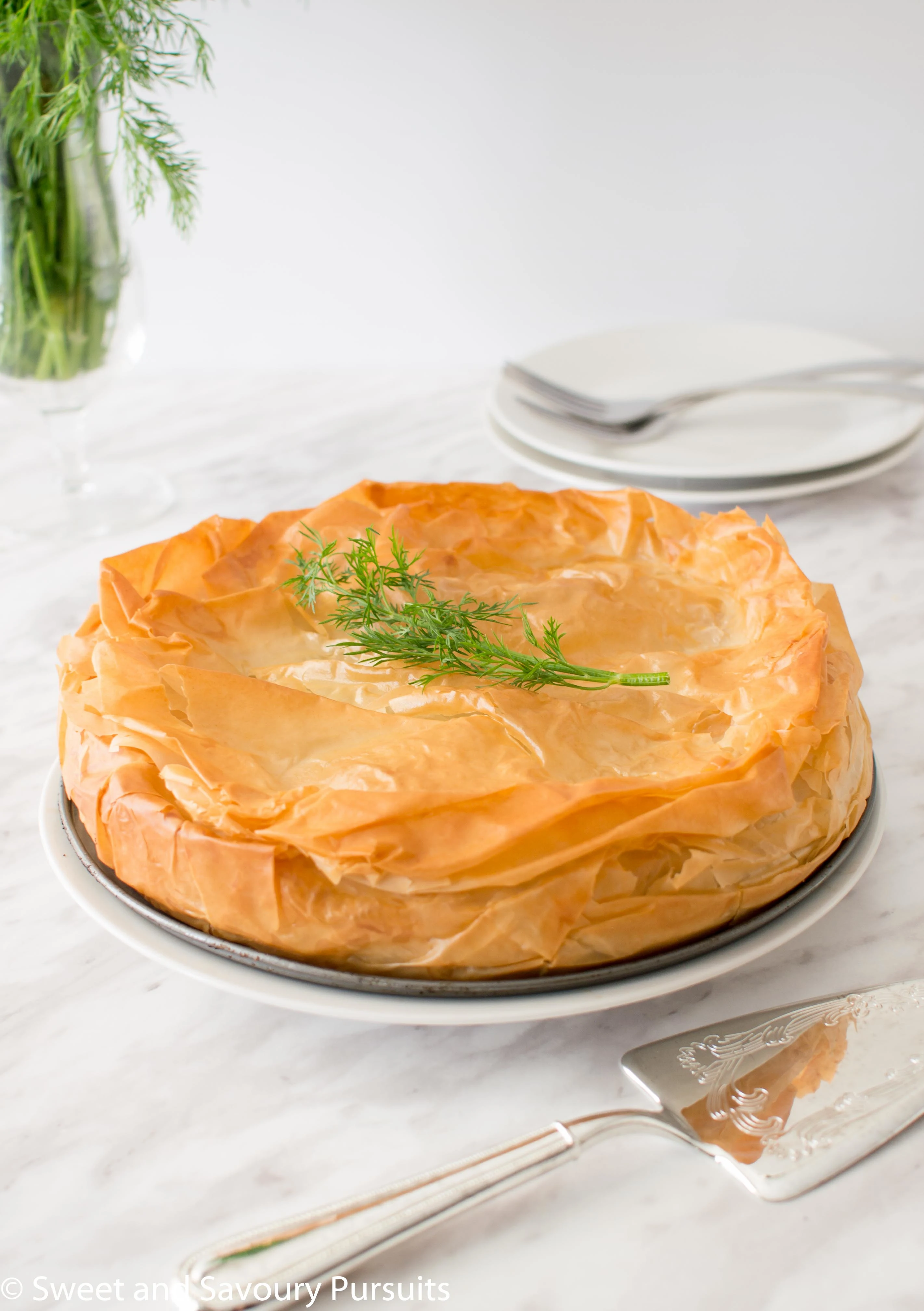 One large Spanakopita pie.