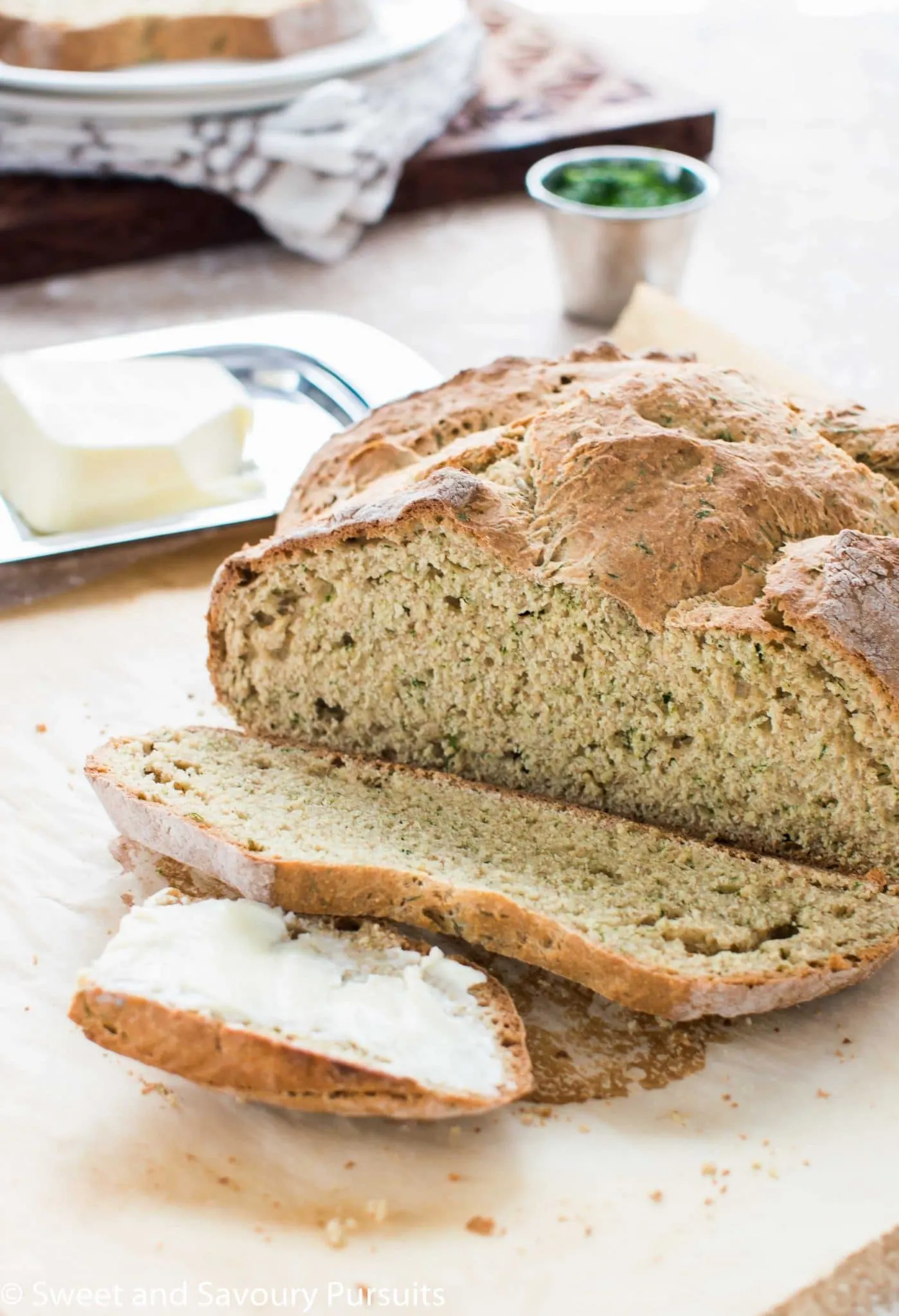 Sliced Irish Soda Bread with Dill