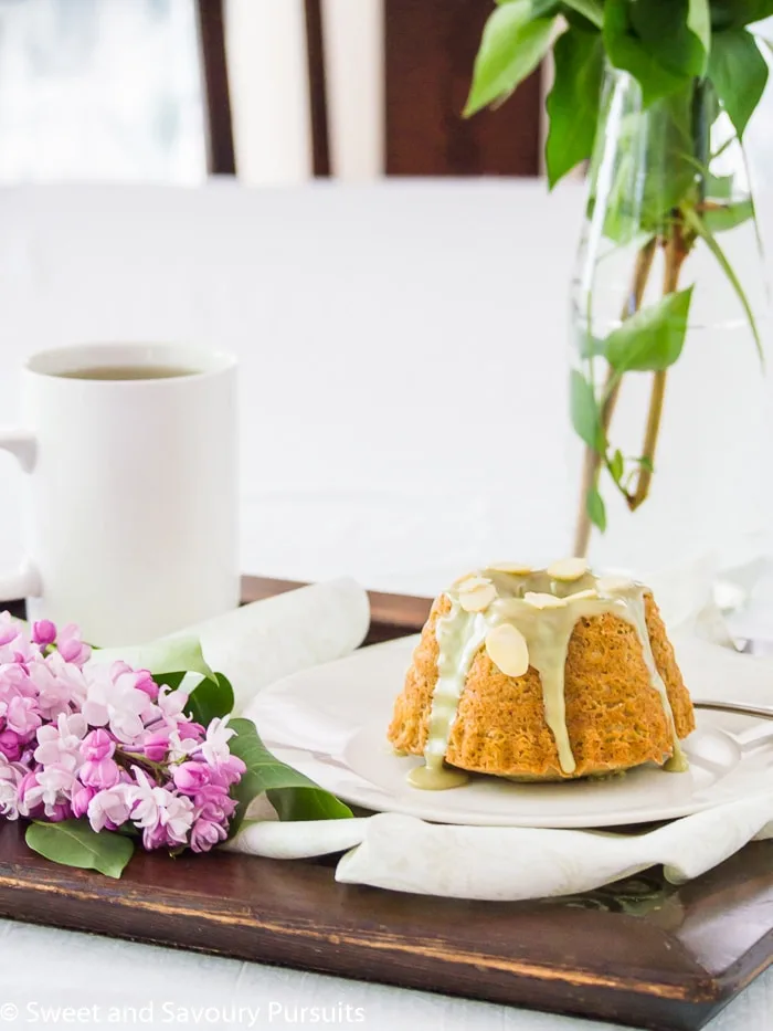 Mini Almond and Matcha Bundt Cakes.