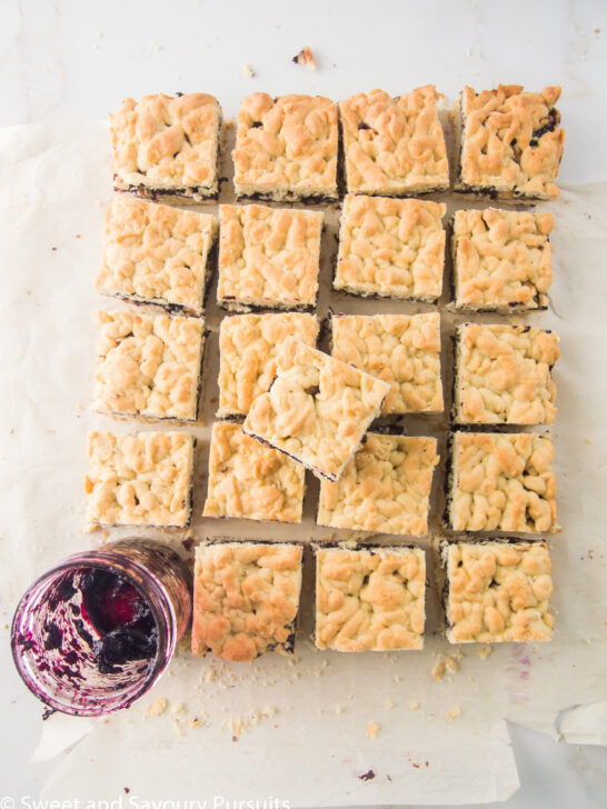 Blueberry Jam and Hazelnut Bars