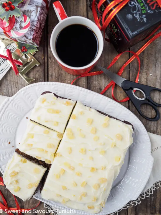 Gingerbread Cake with Cream Cheese Frosting.