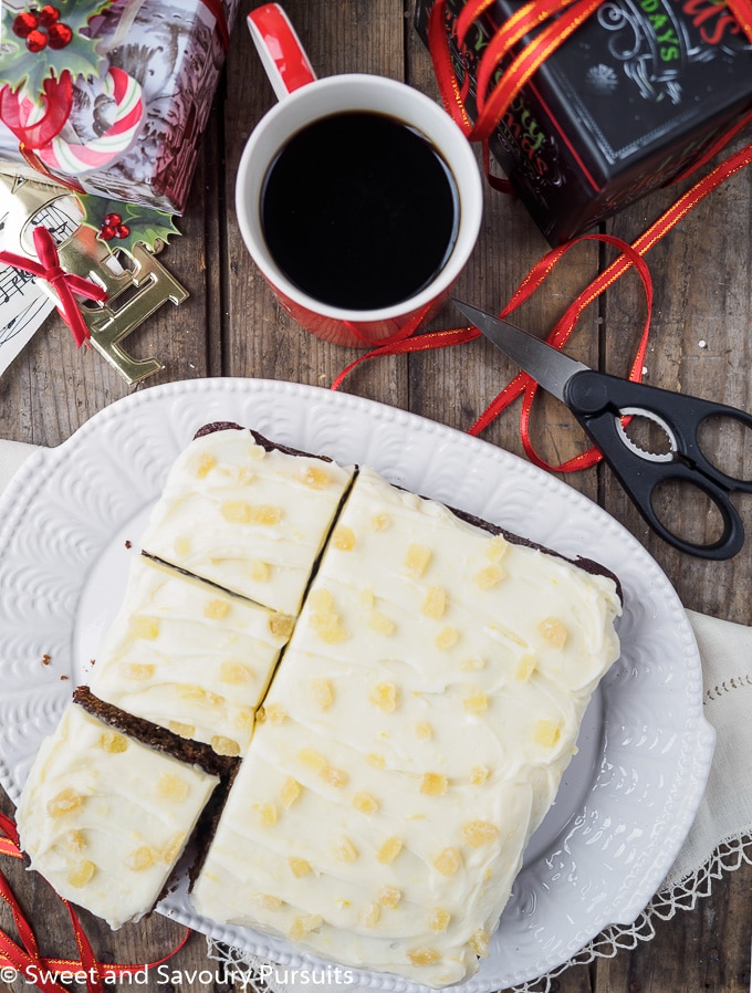 Gingerbread Cake with Cream Cheese Frosting.