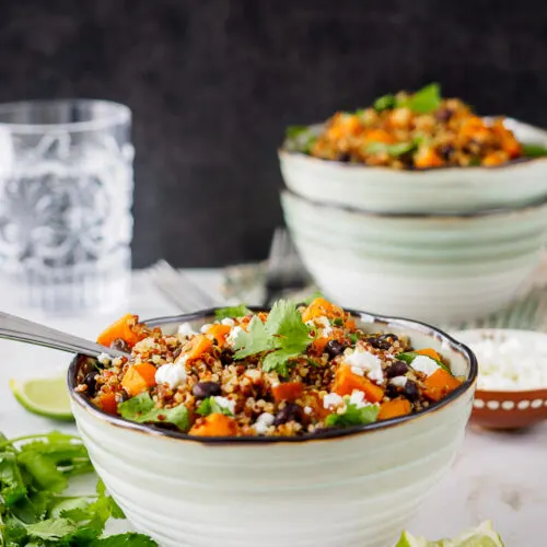 Sweet Potato and Black Bean Quinoa bowl.