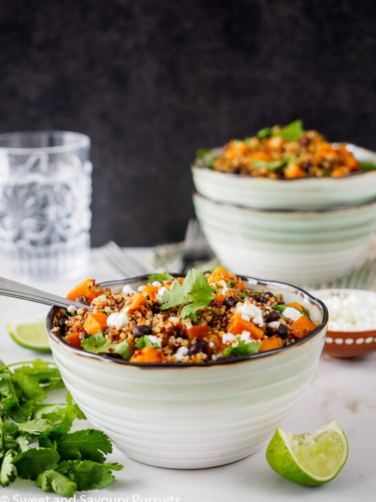 Sweet Potato and Black Bean Quinoa bowl.