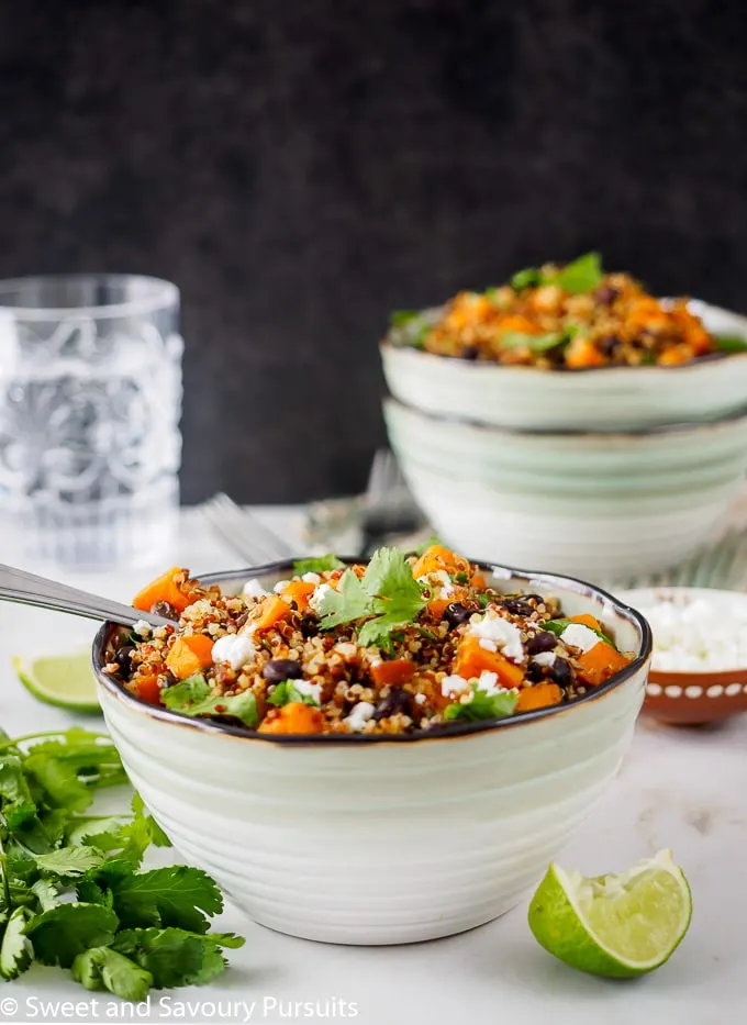 Sweet Potato and Black Bean Quinoa bowl.