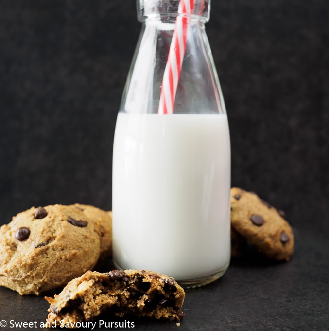 Chickpea cookies with chocolate chips.