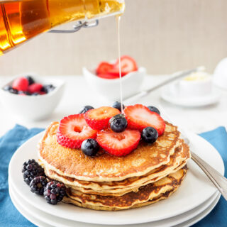 A plate of Whole Wheat Quinoa Flour Pancakes