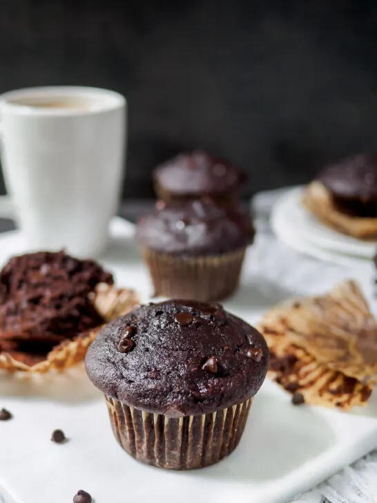 Double Chocolate Banana Muffins.