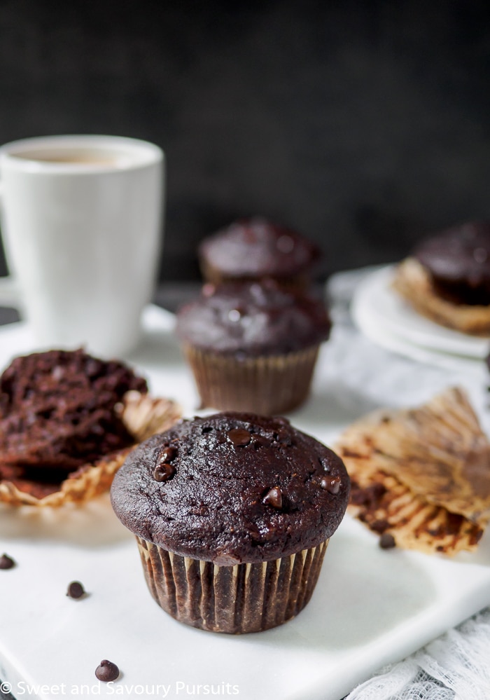 Double Chocolate Banana Muffins.