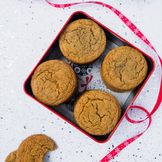 Chewy Ginger Cookies in gift box.