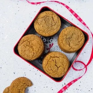 Chewy Ginger Cookies in gift box.