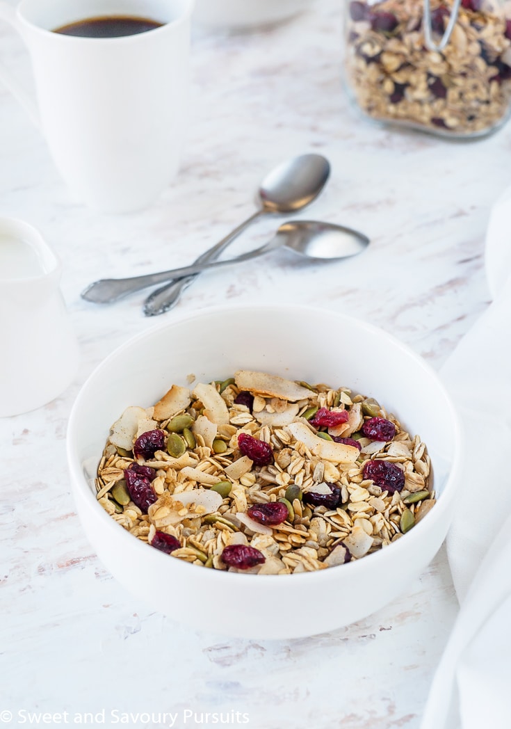 Bowl of homemade muesli.