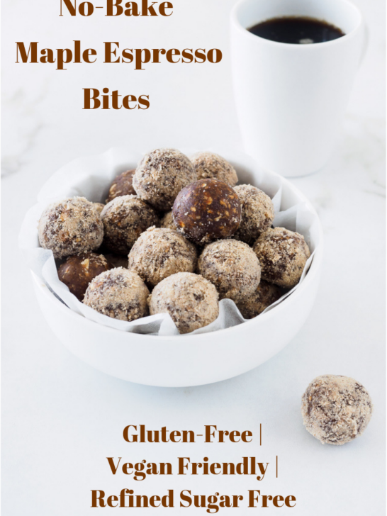 A bowl of No-Bake Maple Espresso Bites