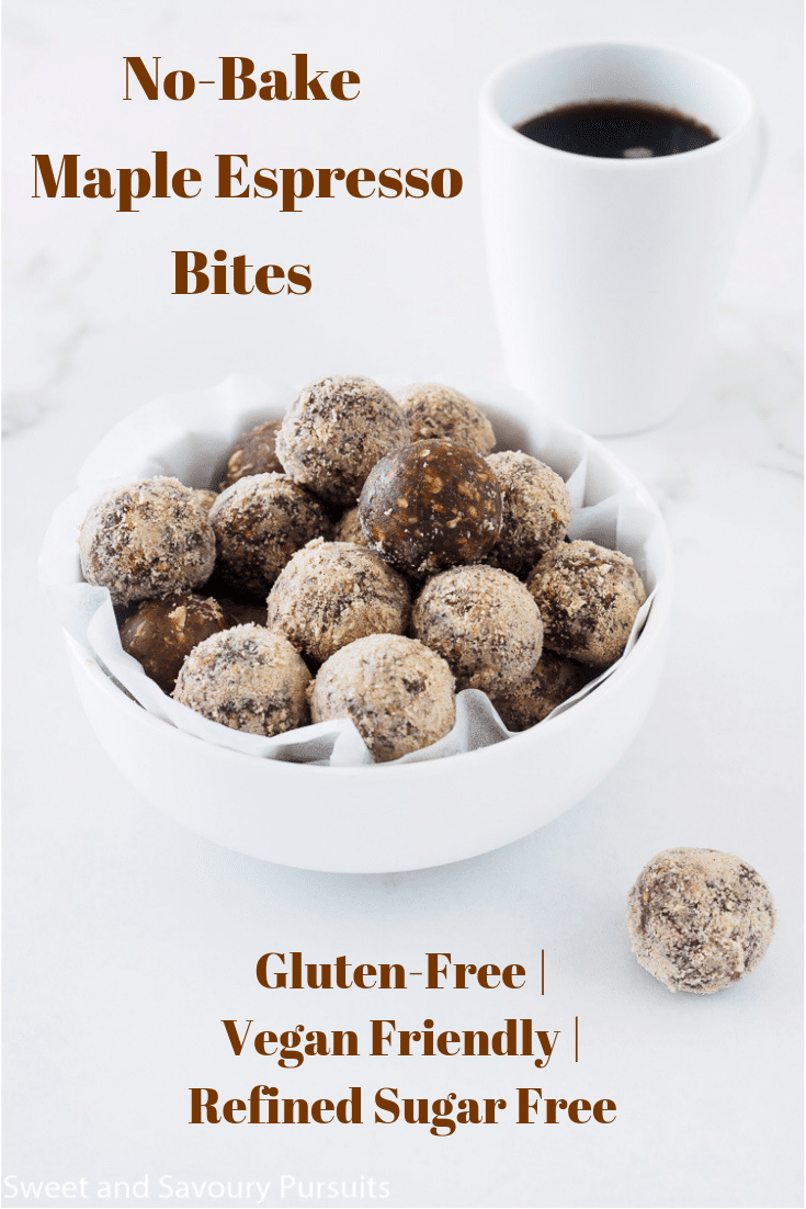 A bowl of No-Bake Maple Espresso Bites