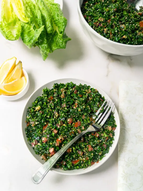 Bowl of Tabbouleh salad.