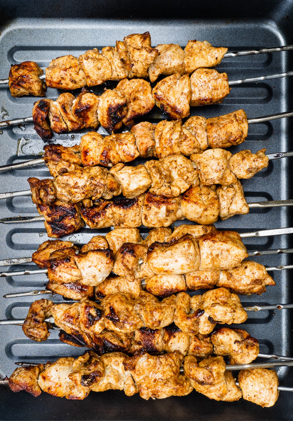 Grilled chicken skewers.