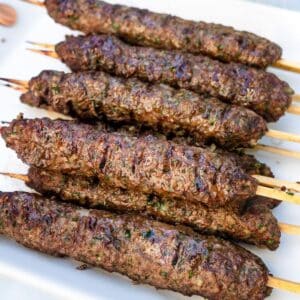 Grilled beef Kafta kebabs.