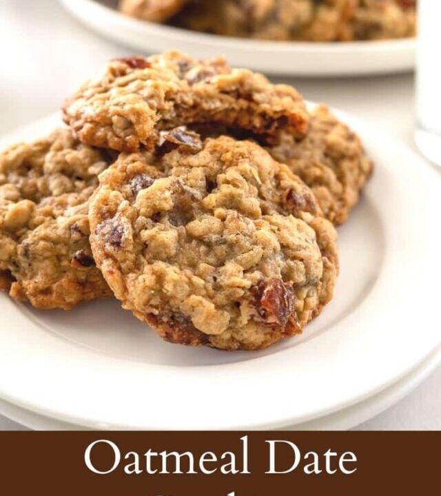 Plate of homemade oatmeal and date cookies.