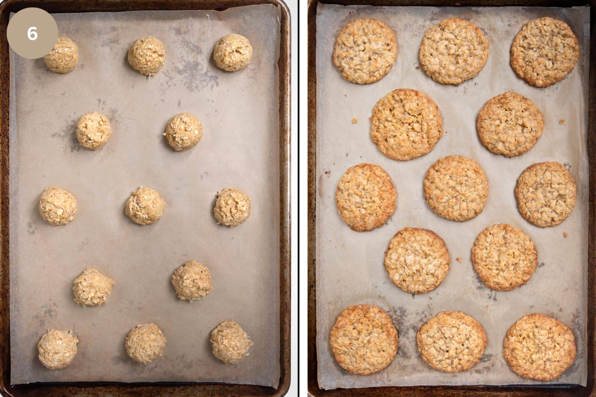 Final step in making oatmeal coconut cookies.