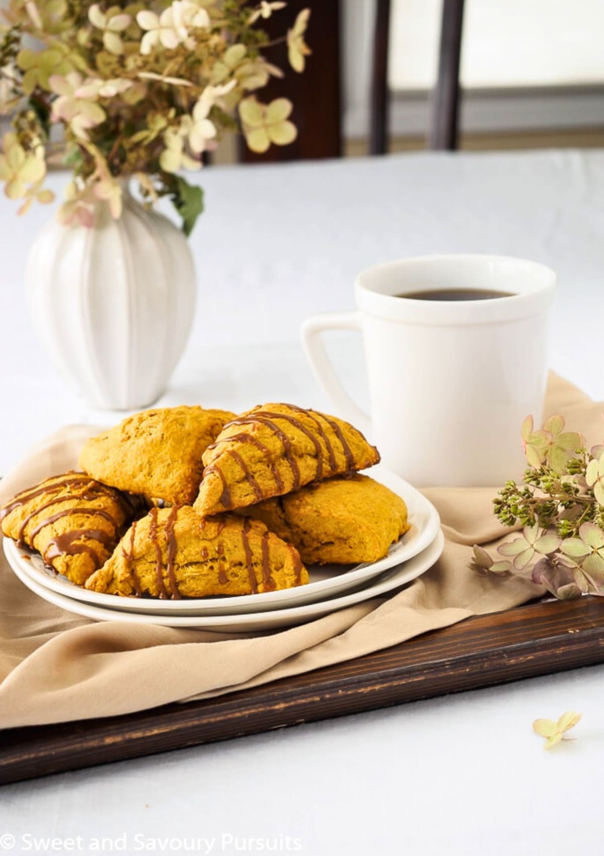 Plate of pumpkin scones.