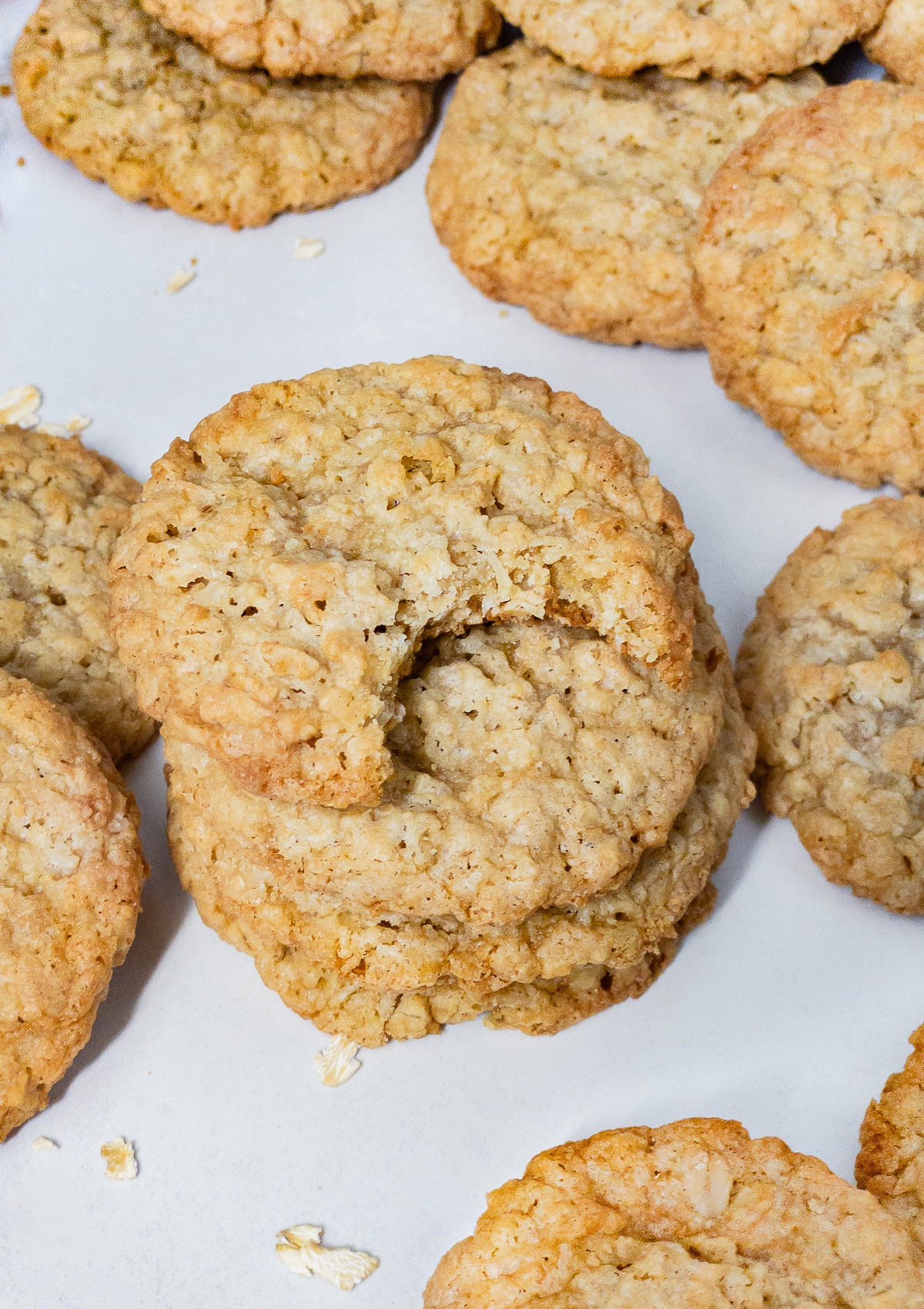 Oatmeal and coconut cookies on board.