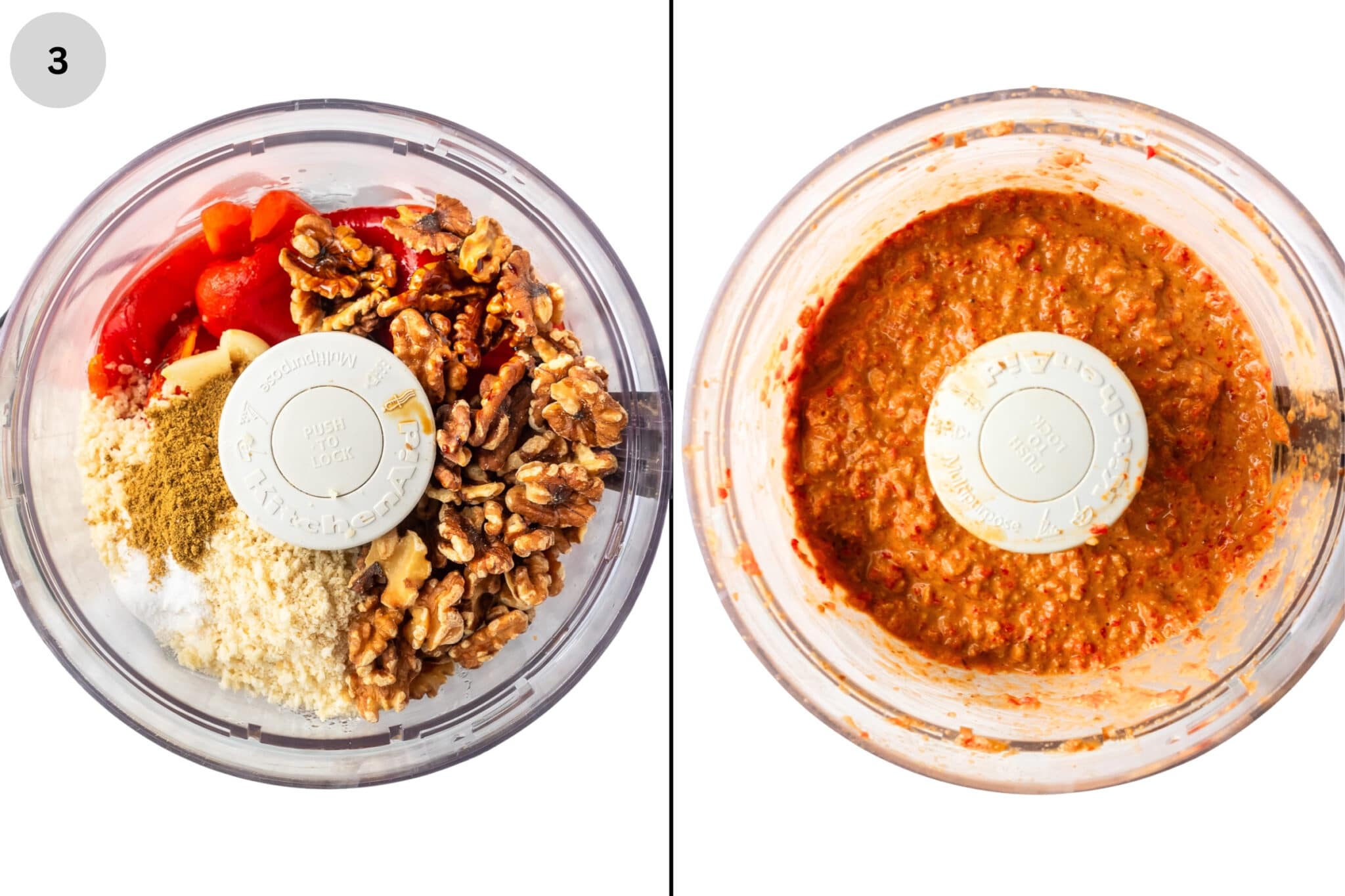 Third step in making Muhammara