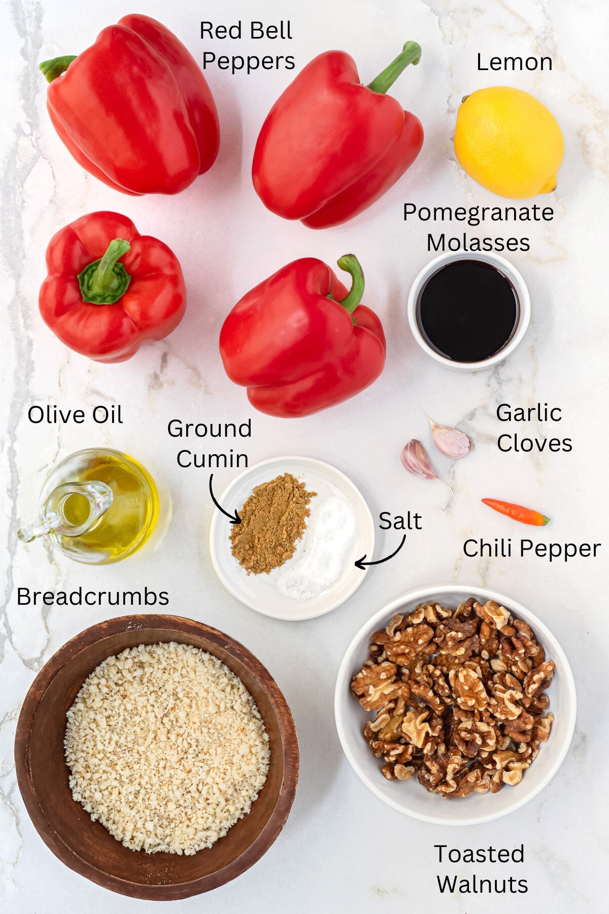 Image of ingredients needed to make M'hammara.