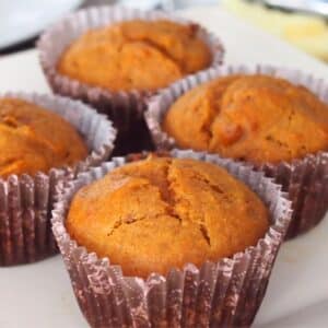 Plate of carrot muffins.