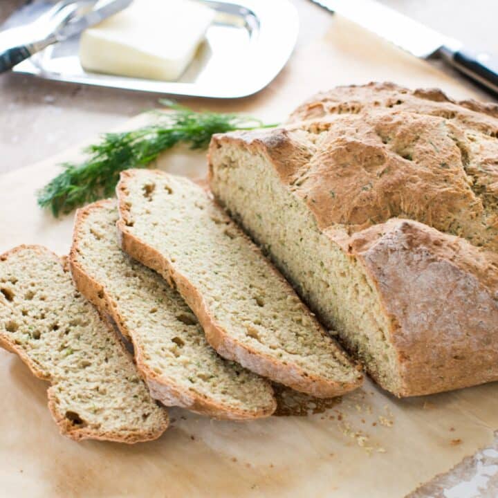 Partially sliced Irish Soda Bread.