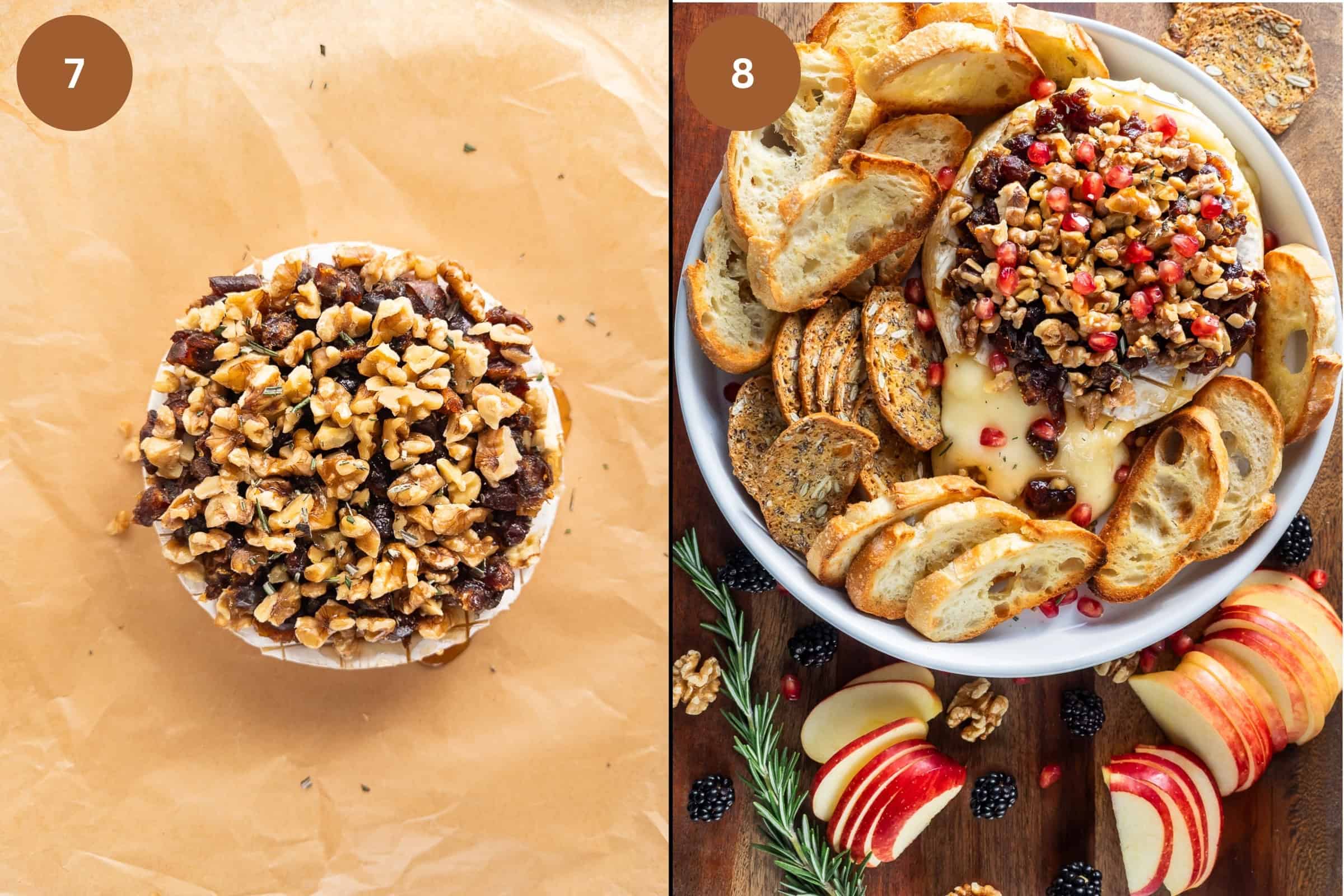 Step 7 and 8 for making Baked Brie.
